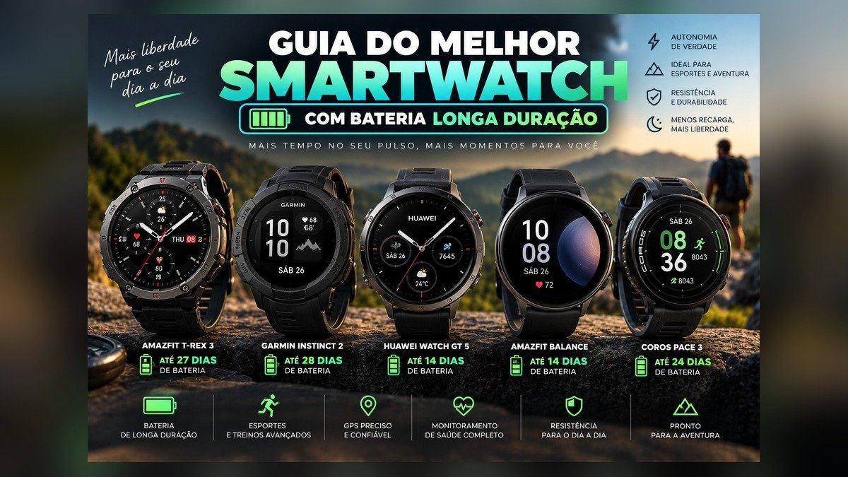Melhor smartwatch com bateria de longa duração: guia completo