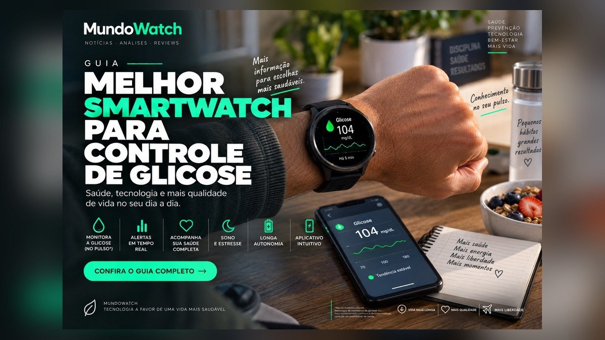 Melhor smartwatch para controle de glicose: guia completo