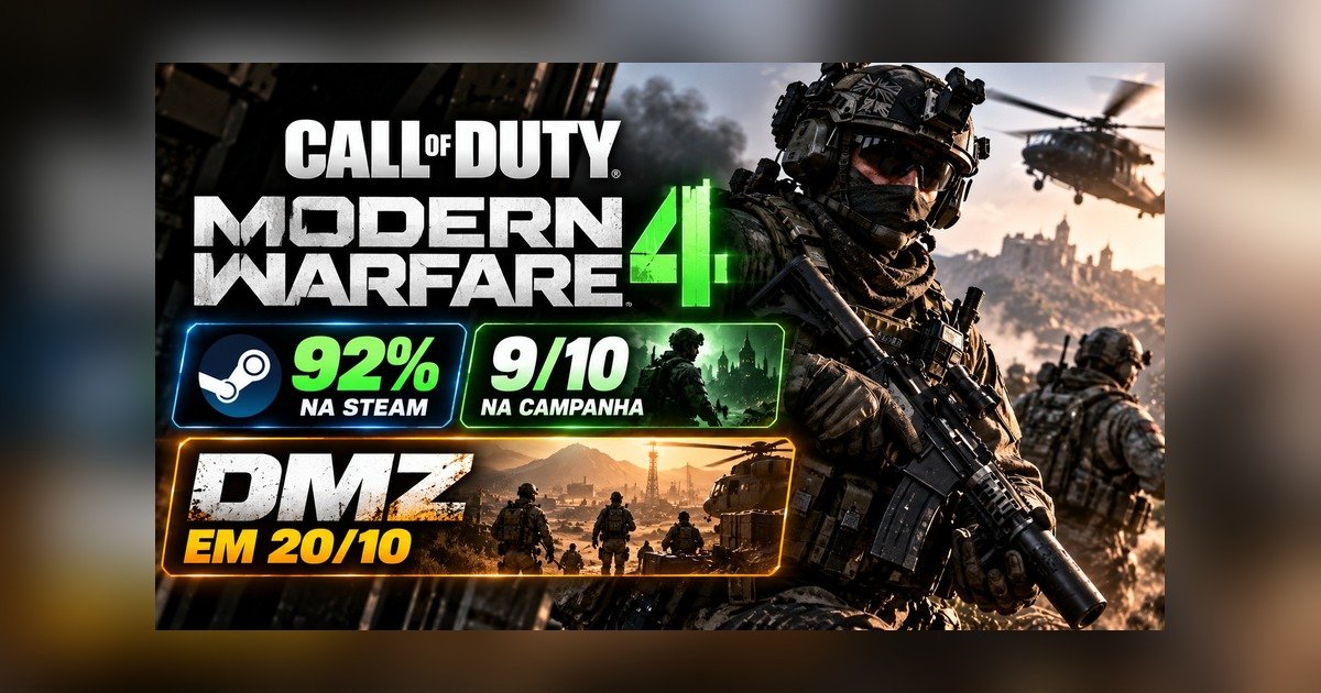 Modern Warfare 4 tem 92% de aprovação na Steam; lançamento completo foi em 23/10