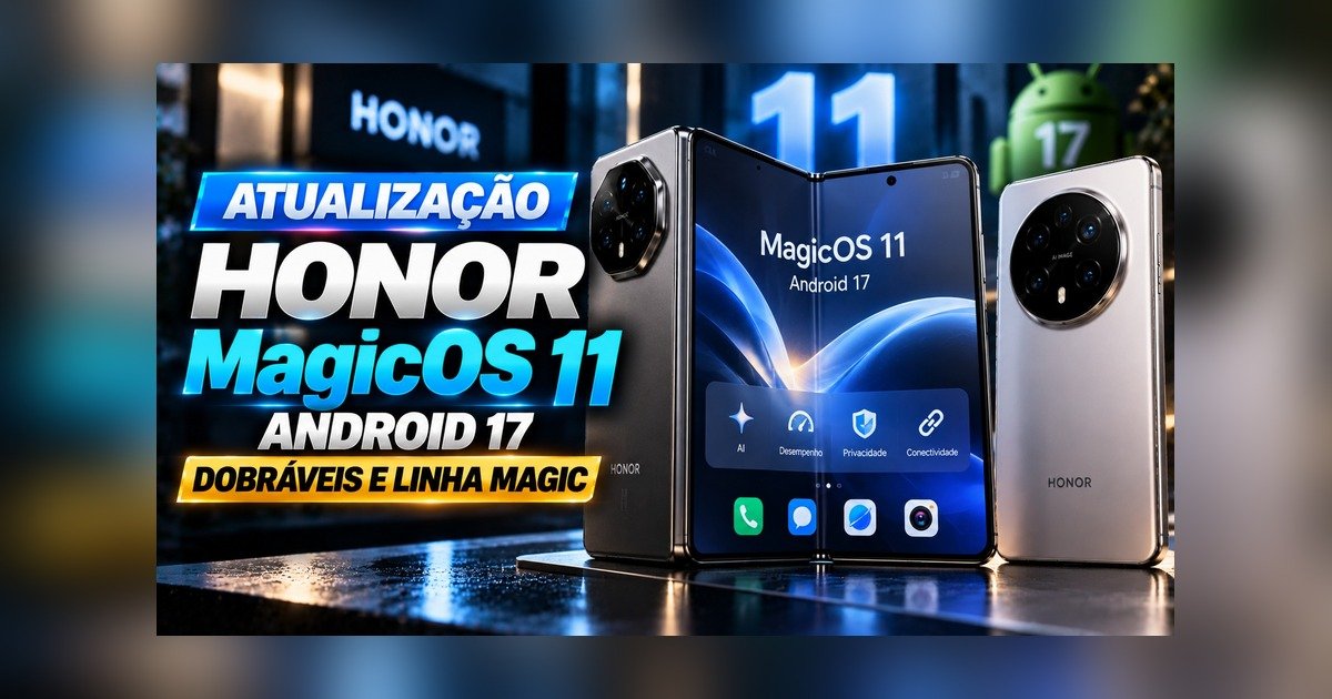 Honor confirma MagicOS 11 com Android 17 para dobráveis Magic V e linhas Magic, 200, 400 e 600