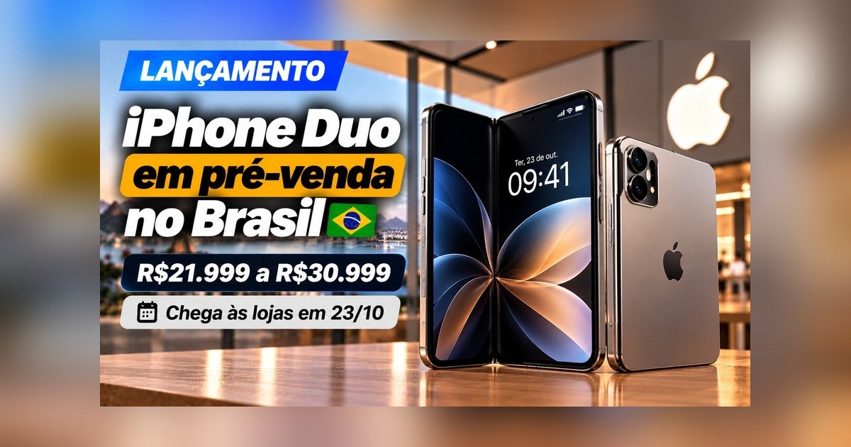 iPhone Duo dobrável nas cores branco-estrela e céu noturno