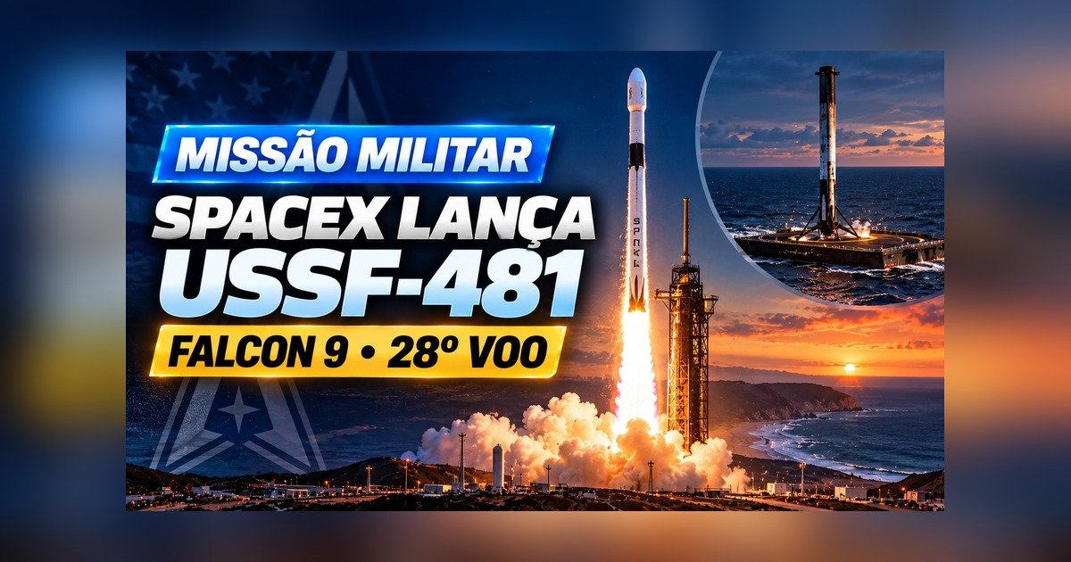 SpaceX lança missão militar secreta USSF-481 com Falcon 9 reutilizado pela 28ª vez