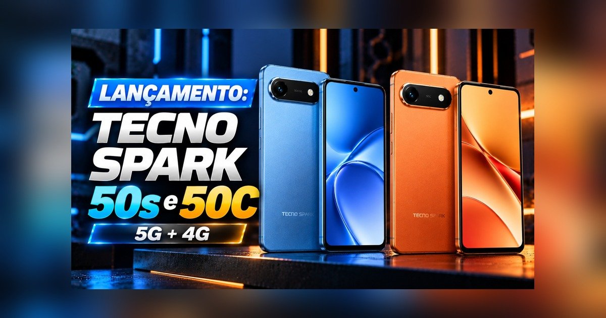 Tecno apresenta Spark 50s e Spark 50C: Dimensity 6400, bateria de 6.500 mAh e certificação IP68 no modelo de entrada