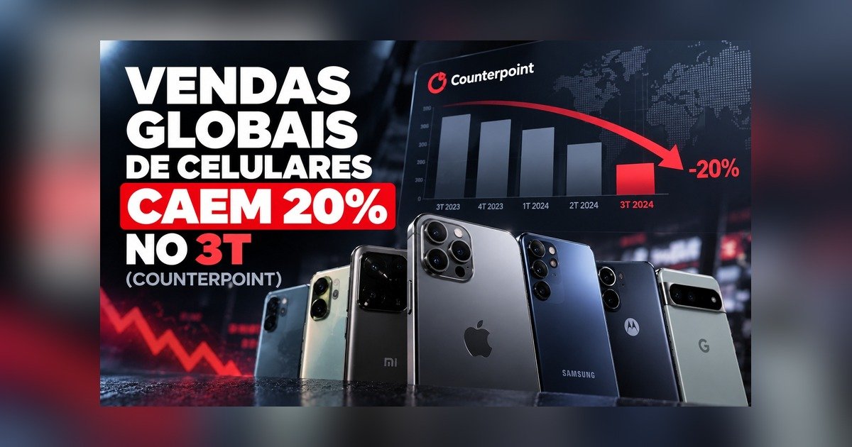 Vendas globais de celulares caem 20% no 3T26, a pior marca para um terceiro trimestre desde 2012