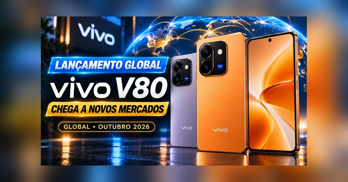 vivo V80 chega ao mercado global: Snapdragon 7 Gen 4, 7.200 mAh e câmera periscópio de 3x