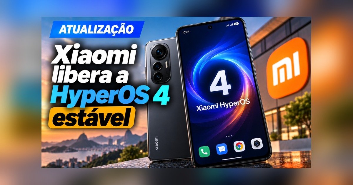 Celular Xiaomi com a interface HyperOS 4